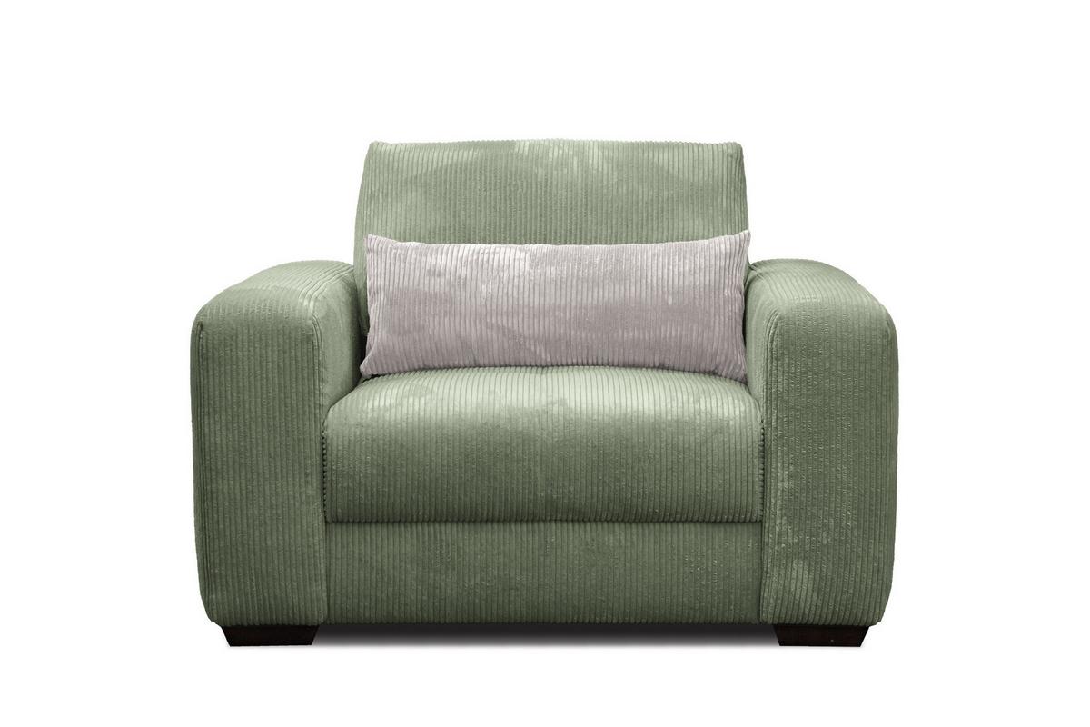 SESSEL OLI in Cordstoff salbeigrün - Salbeigrün, Holz/Textil (130/91/108cm) - Wozimo