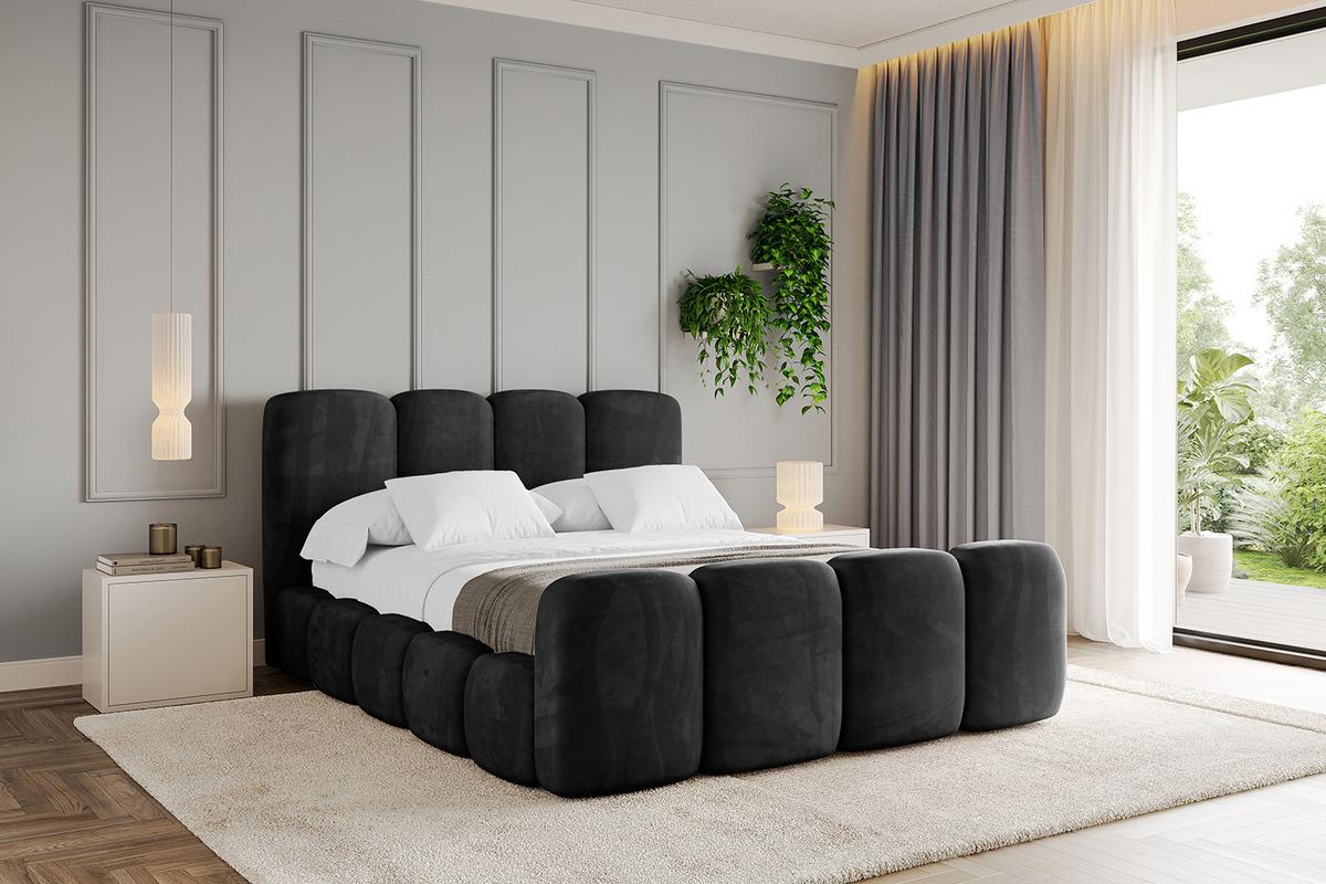 POLSTERBETT mit Bettkasten, Fußteil und Lattenrost, Boxbett ohne Matratze - KALA-Z 120x200 Schwarz - Schwarz, Holzwerkstoff/Textil (120/200cm) - ALTDECOR