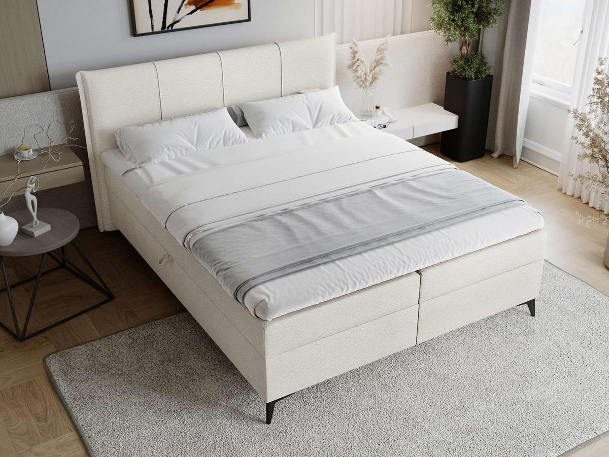 BOXBETT Eco Bis - H3 - Creme/Schwarz, Holz/Holzwerkstoff (160/200cm) - MIRJAN24