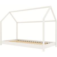HAUSBETT aus Holz, Weiß 90x200 cm - Weiß, Holz (200/90cm) - WFL GROUP