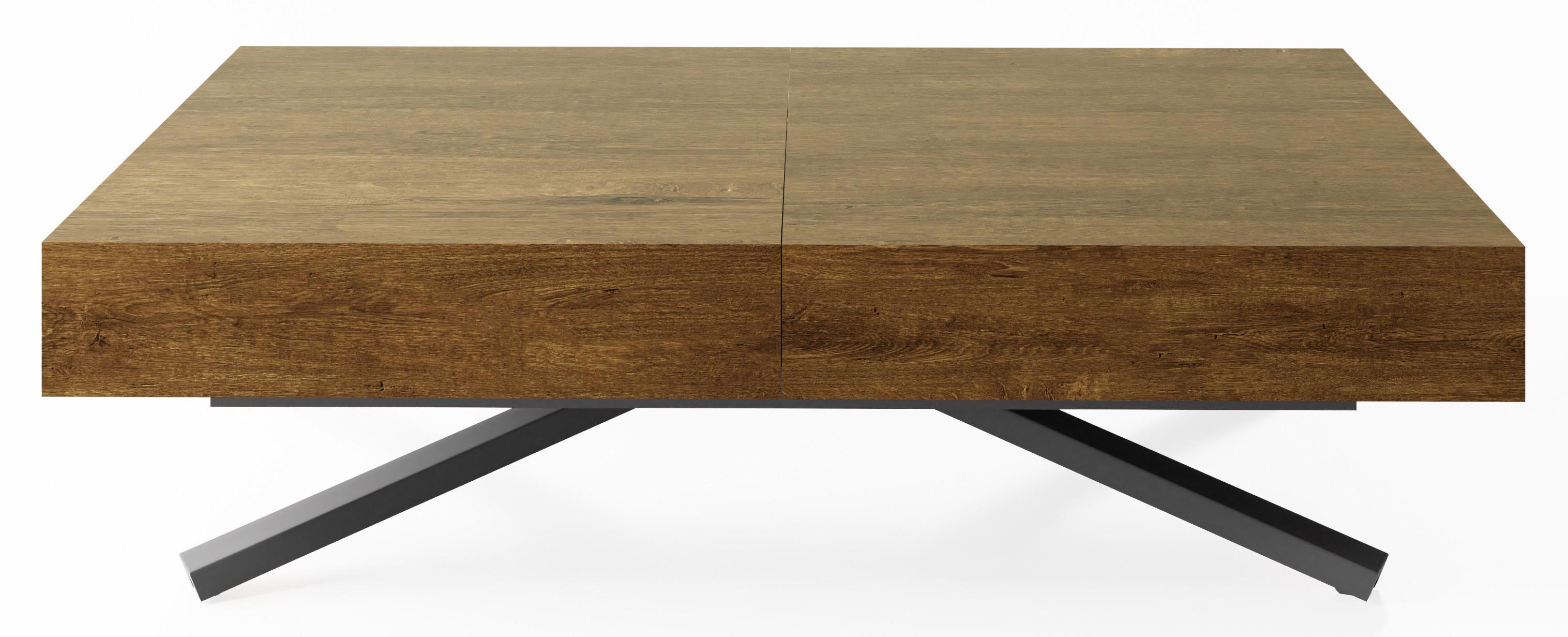 COUCHTISCH Cavetta X höhenverstellbar ausziehbar, Lefkas Eiche 120-200/80/27-76 cm - Alteiche/Schwarz, Holzwerkstoff/Metall (80/120/76cm) - WFL GROUP