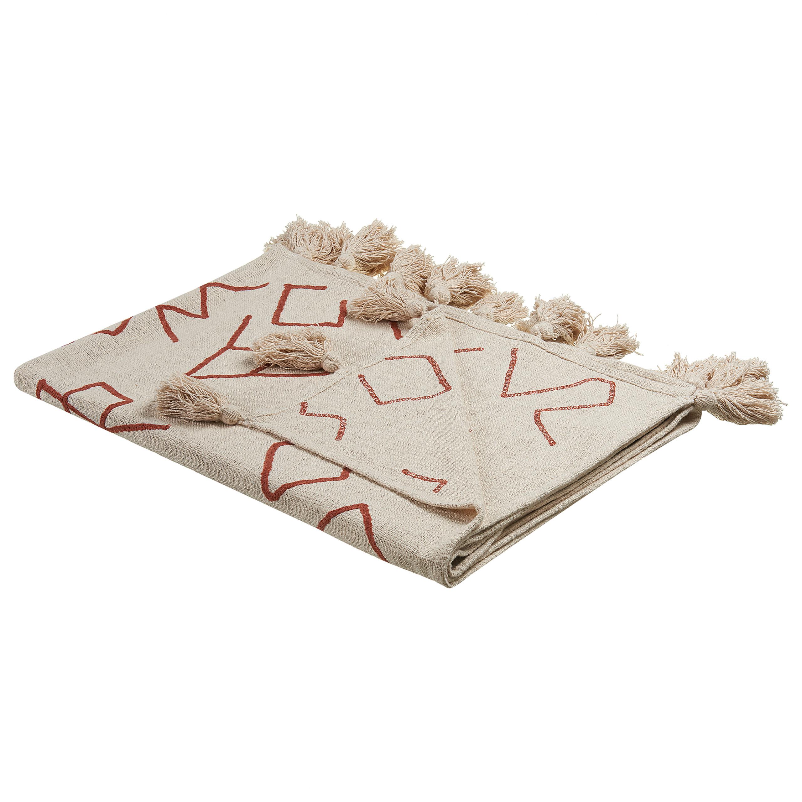 DECKE Beige Bhiwani 130/180 cm - Beige, Naturmaterialien/Textil (130/180cm) - Beliani