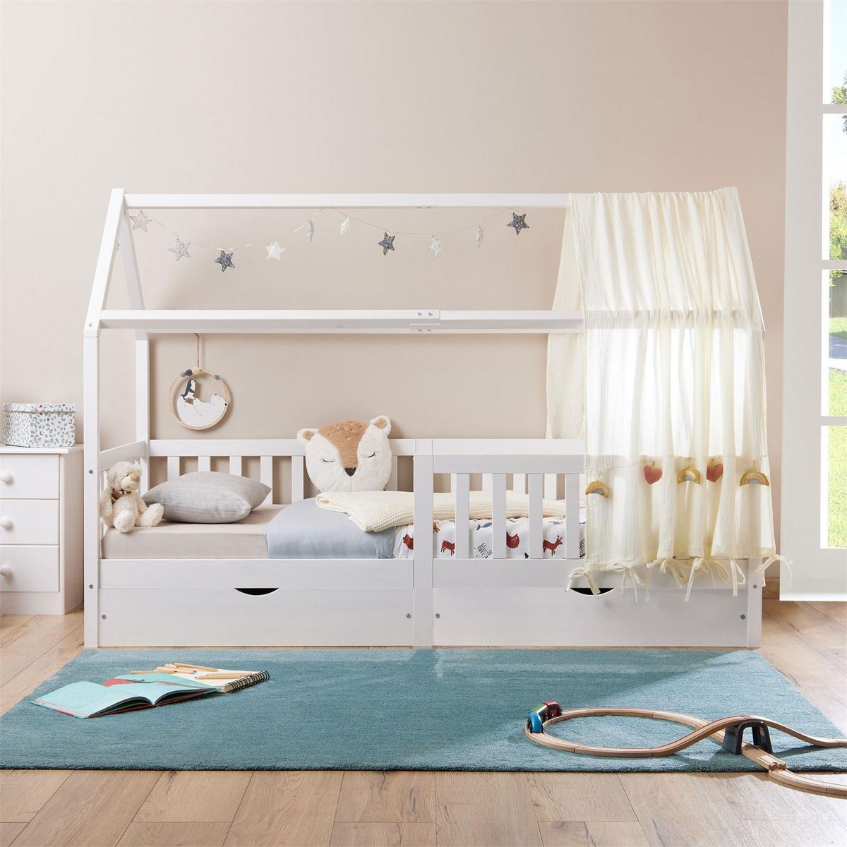 HAUSBETT NUNA 90X200 CM - Weiß, Holz (96/145/207cm) - IDIMEX
