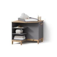 WICKELKOMMODE Mailo Grau/Artisan mit Tür - Eiche Artisan/Grau, Holzwerkstoff (85/85.2/85cm) - Livinity®