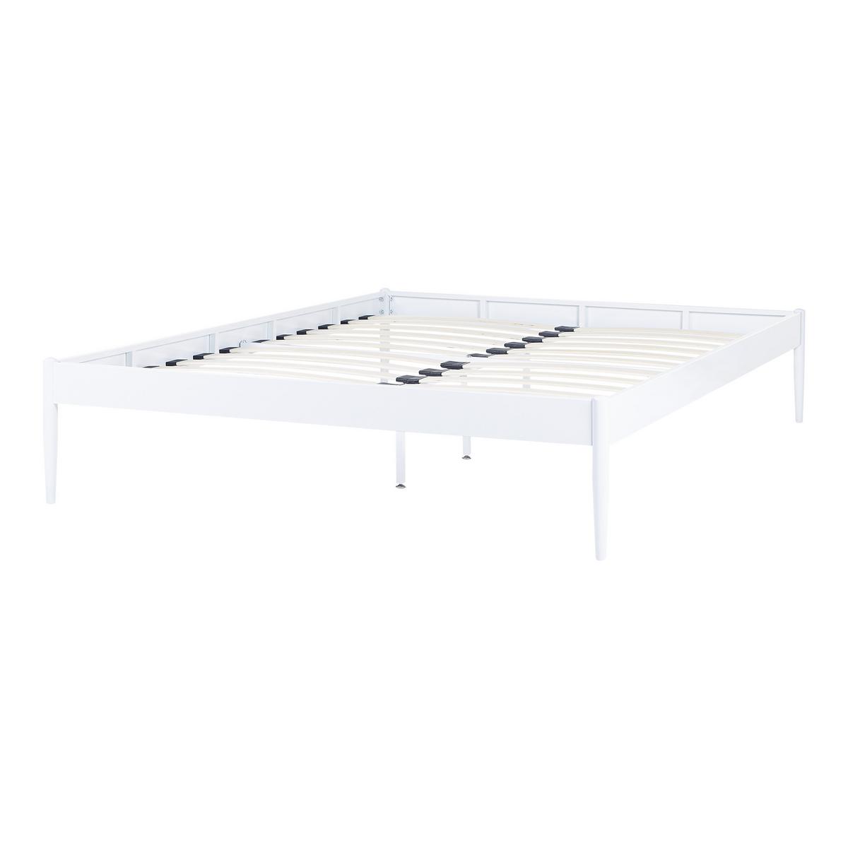 BETT mit Lattenrost 160x200 cm Weiß Vaurs - Weiß, Metall (160/200cm) - Beliani