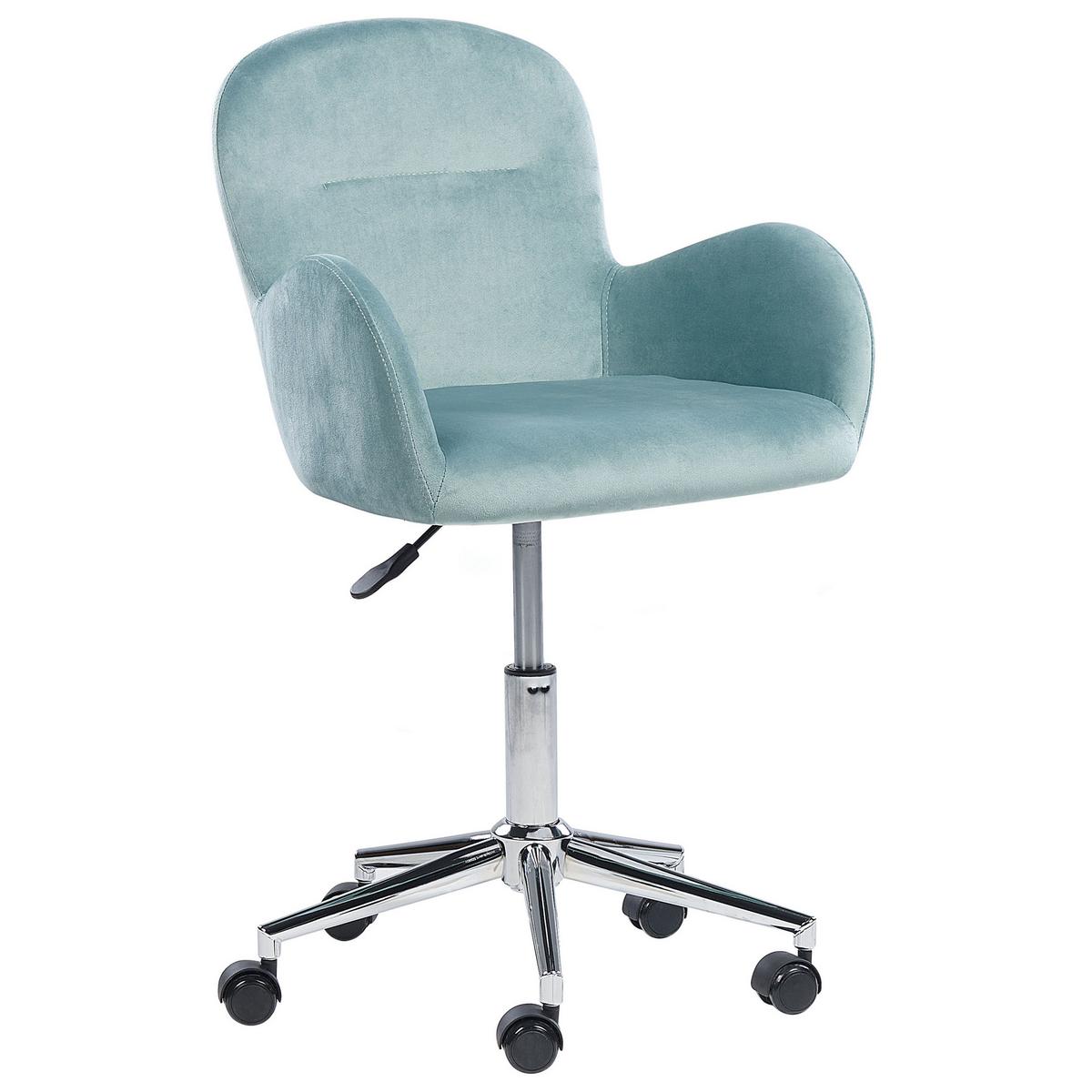 BÜROSTUHL Samtstoff Grün Priddy - Grün, Textil/Metall (60/79/60cm) - Beliani