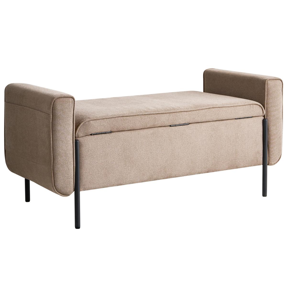 SITZBANK Beige Lewes - Beige/Schwarz, Textil (114/55/50cm) - Beliani