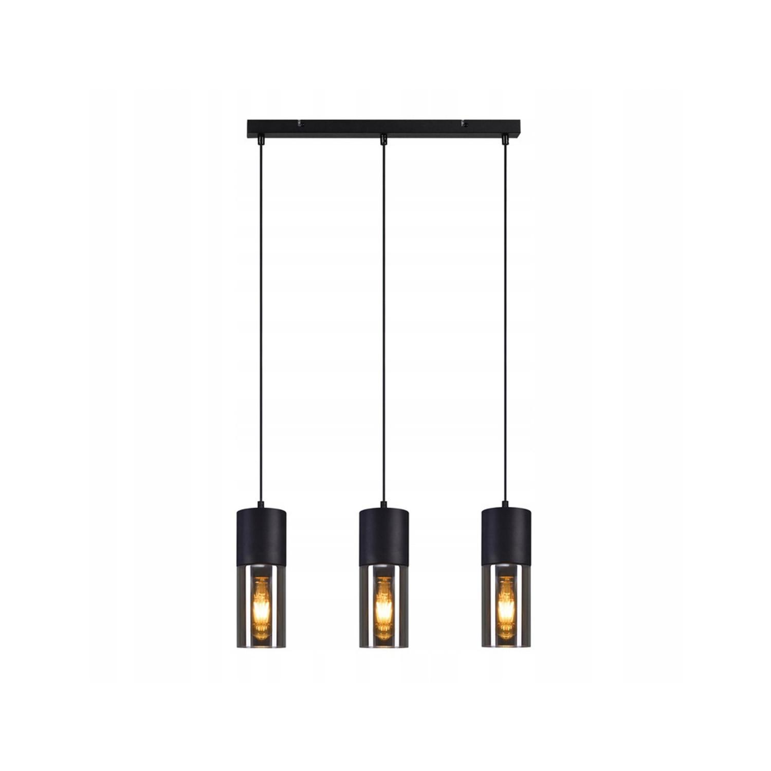 PENDELLEUCHTE Elmar 3-flammig 50/10/150 cm - Schwarz, Metall (50/10/150cm) - Nettlife