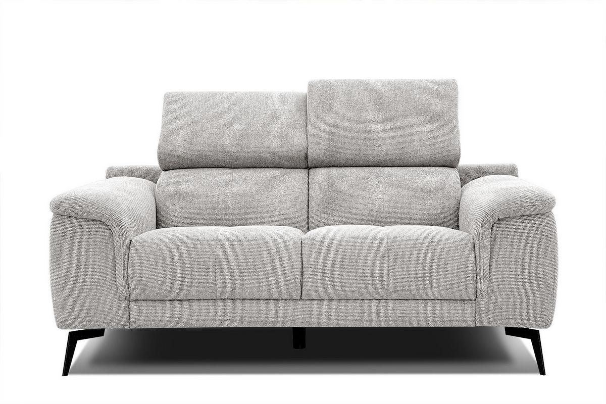 SOFA FIERO 2-Sitzer, hellgrau - Hellgrau/Schwarz, Holzwerkstoff/Textil (170/82/103cm) - Wozimo