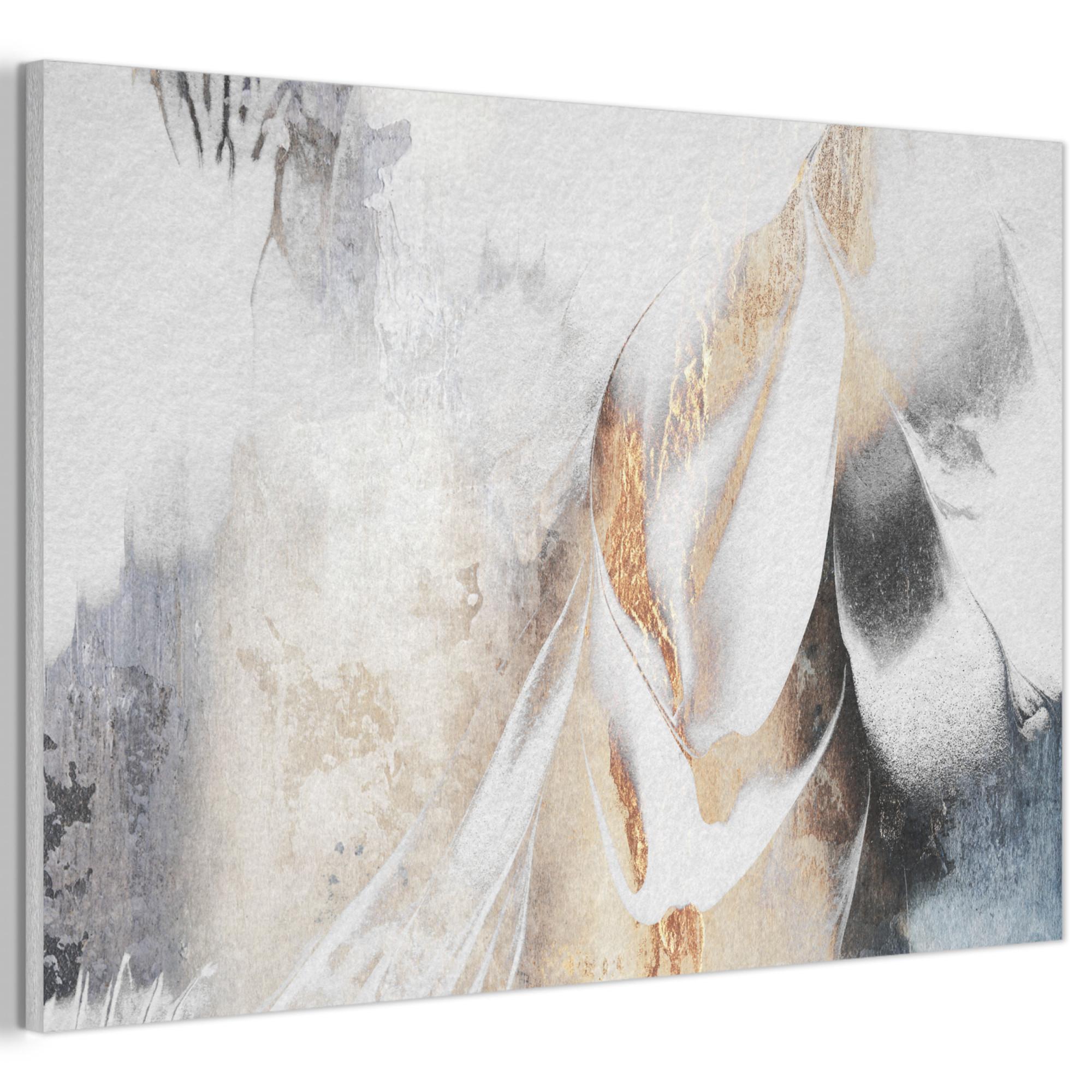 AKUSTIKBILD Luxus - Abstrakt - Gold - Weiß Akustikpaneele 90x60 cm - Goldfarben, Kunststoff (90/60/0.9cm) - MuchoWow