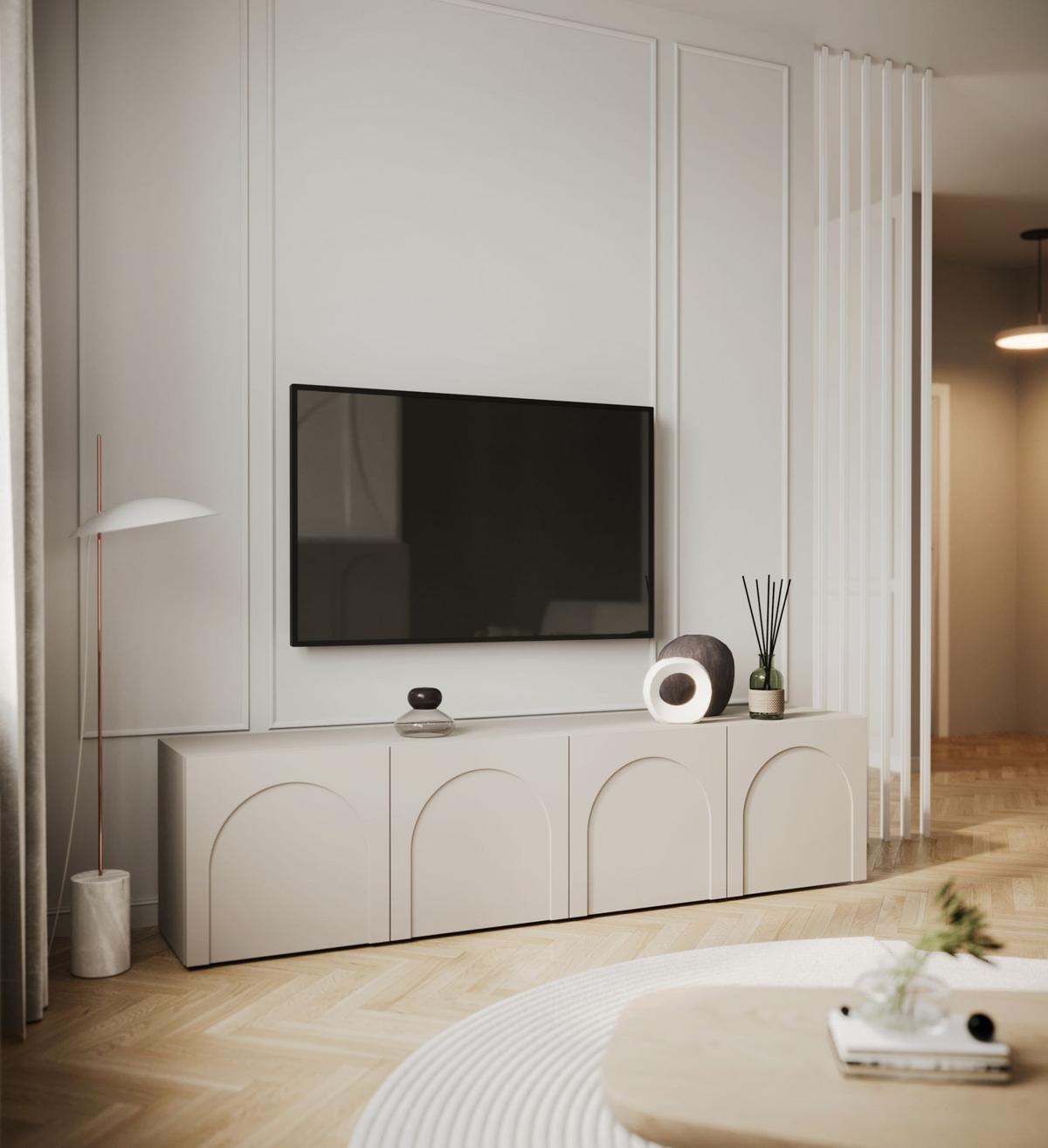 TV-LOWBOARD Arkadia Kaschmirgrau 200 cm - Kaschmir, Holzwerkstoff (200/49/35cm) - Selsey