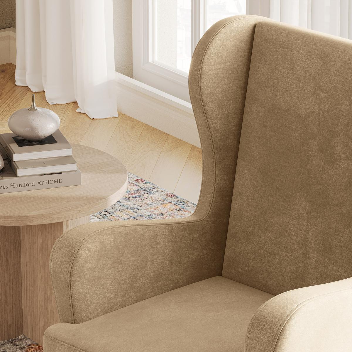 SESSEL VOGERA, Ohrensessel Polstersessel, Creme - Creme, Holz/Holzwerkstoff (78/103/85cm) - MASSENO