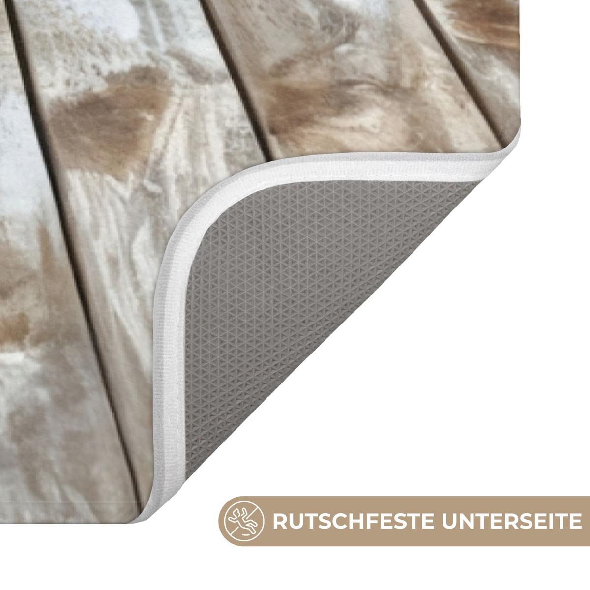 BADEMATTE Esel - Tiere - Badewanne - Schaumstoff 60x120 cm - Creme, Textil (60/120cm) - OnlyWow