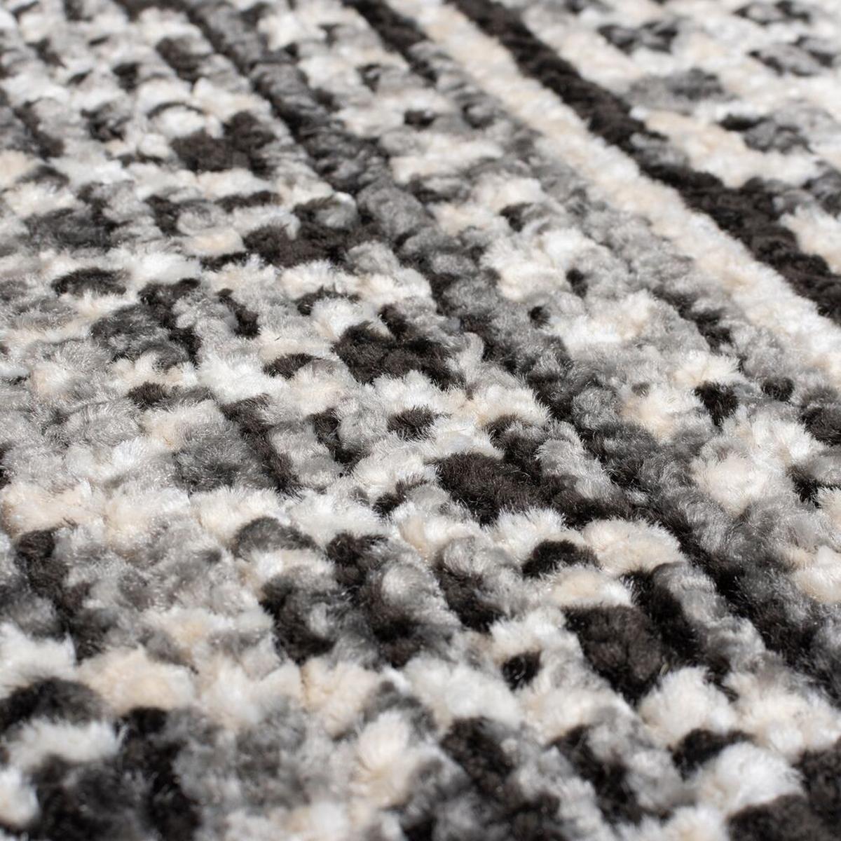 TEPPICH PERRAN, gestreift, Schwarz-Weiß, 160 x 230 cm - Schwarz, Textil (160/230cm) - KADIMA DESIGN