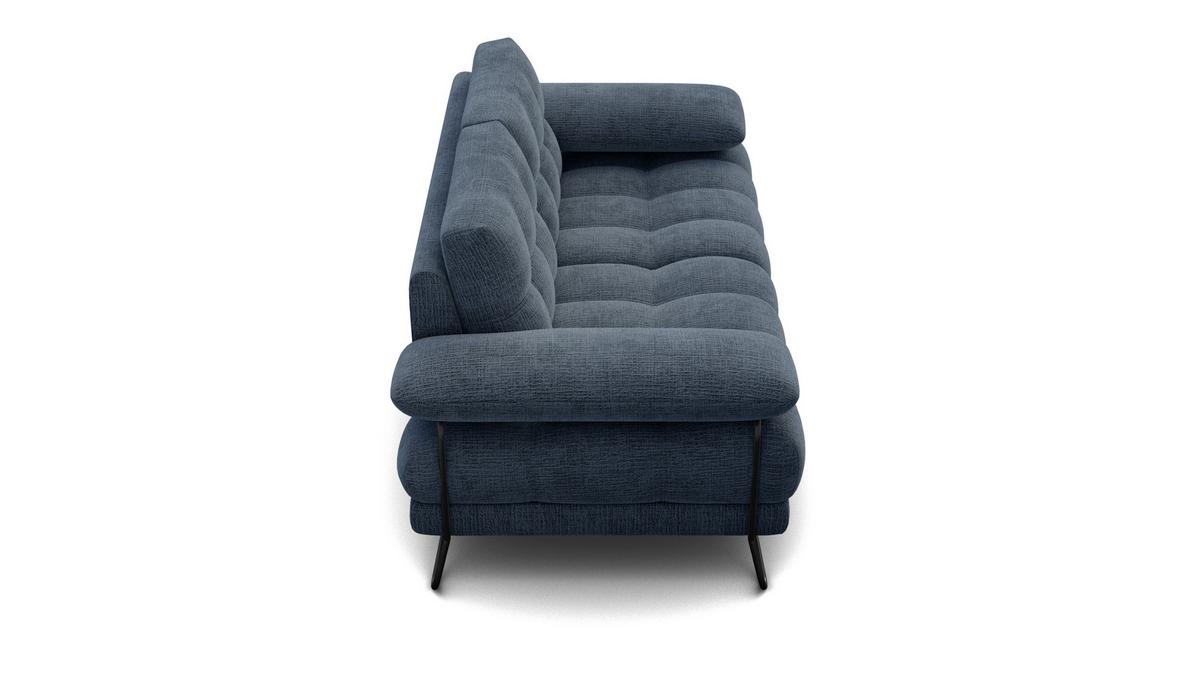 SOFA BUBBARA 2-Sitzer, marineblau - Blau/Schwarz, Holz/Textil (185/87/96cm) - Wozimo