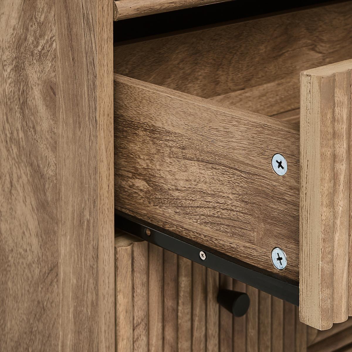 SCHRANK Hellbraun Ronge - Hellbraun/Braun, Holz/Holzwerkstoff (60/110/40cm) - Beliani