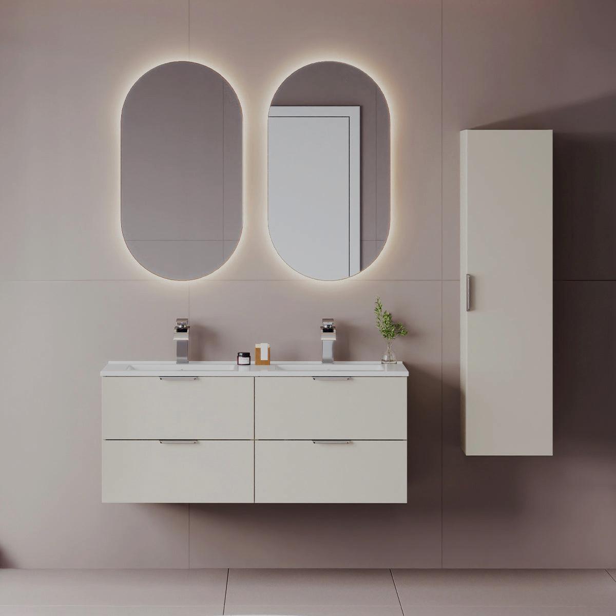 BADMÖBEL 120cm Astrid 2er-Set Kaschmir - Kaschmir, Holzwerkstoff (120/50/45.8cm) - Petits-meubles