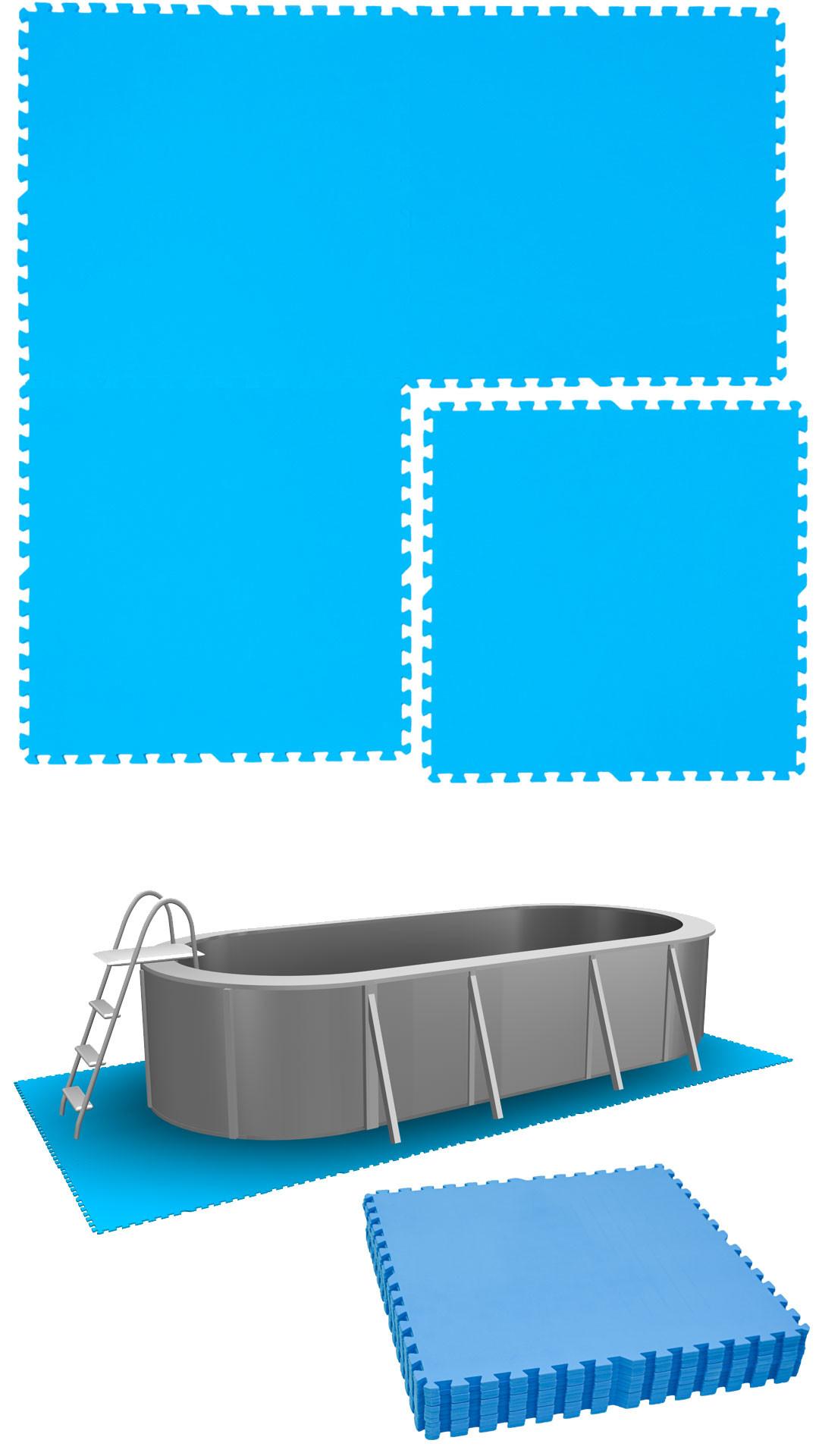 POOLMATTEN 7,6m² 12 EVA Matten 81 cm Blau - Blau, Kunststoff (81/81cm) - eyepower