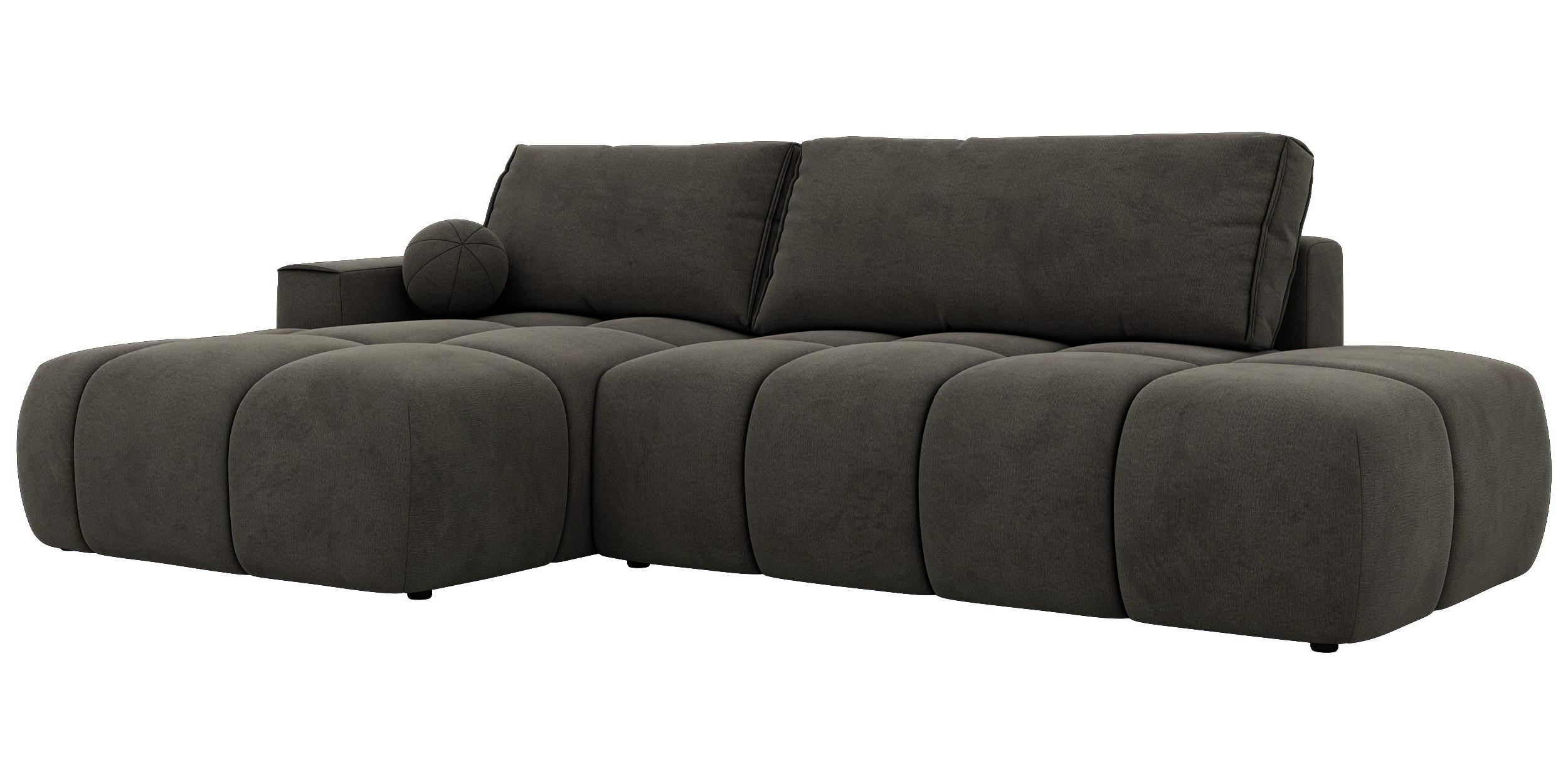 ECKSOFA LORAN L Dunkelgrau Velvet - Links - Dunkelgrau/Schwarz, Kunststoff/Textil (170/292cm) - MKS