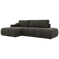 ECKSOFA LORAN L Dunkelgrau Velvet - Links - Dunkelgrau/Schwarz, Kunststoff/Textil (170/292cm) - MKS