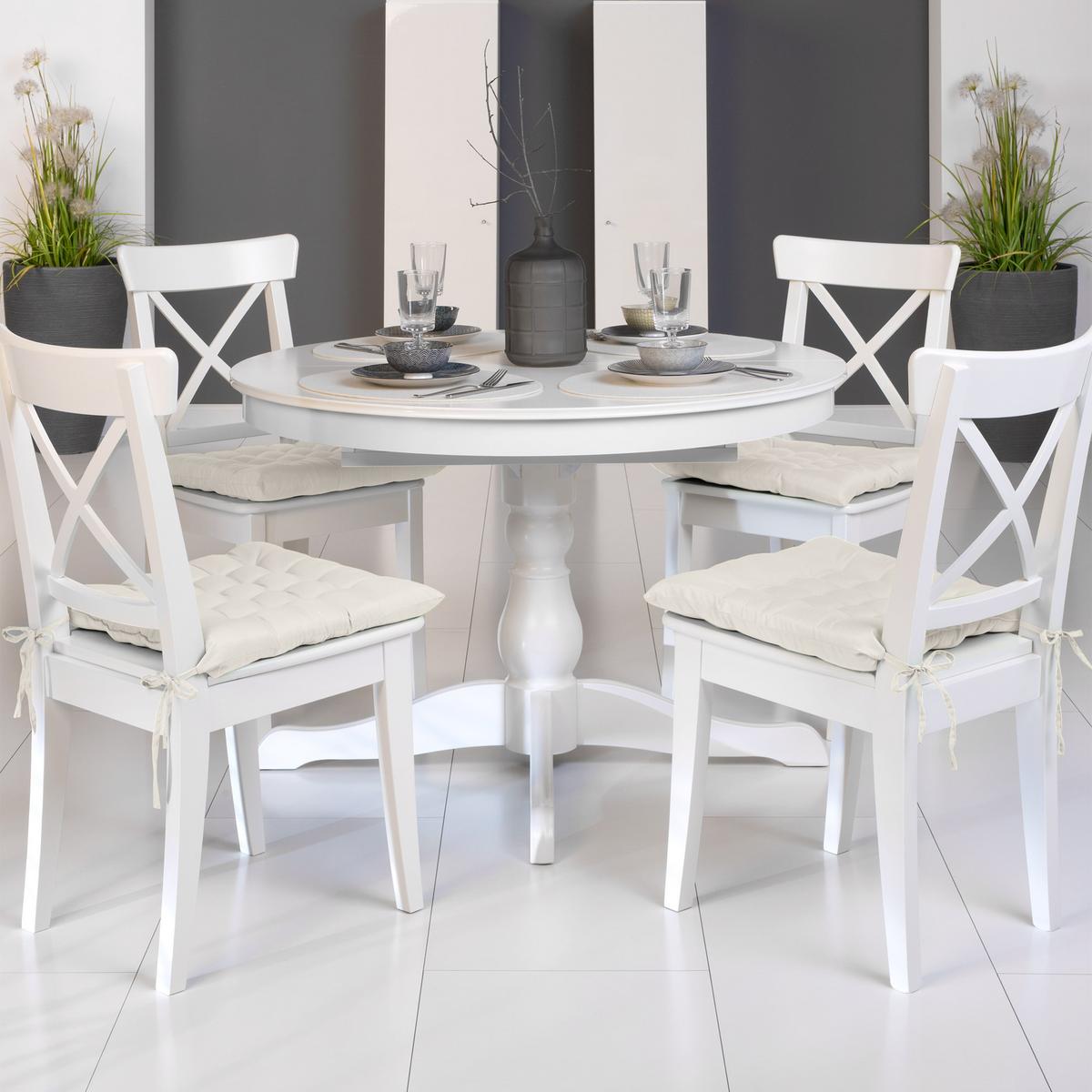 STUHLKISSEN Lea 40/40/5 cm Creme 4tlg - Creme, Textil (40/40cm) - Beautissu 