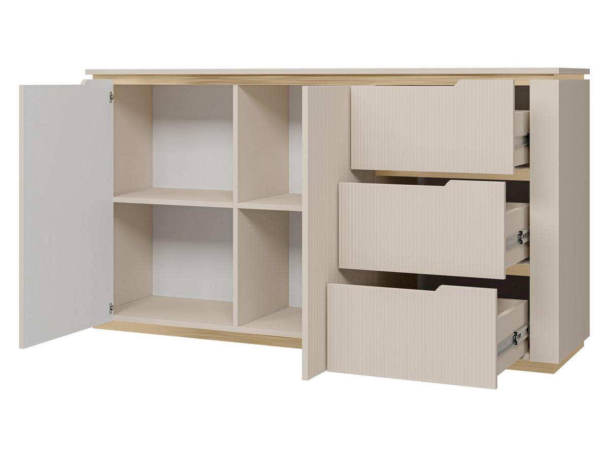 SIDEBOARD Hilafin 2D3S - Sandfarben/Goldfarben, Holzwerkstoff/Kunststoff (153/84/40cm) - MIRJAN24