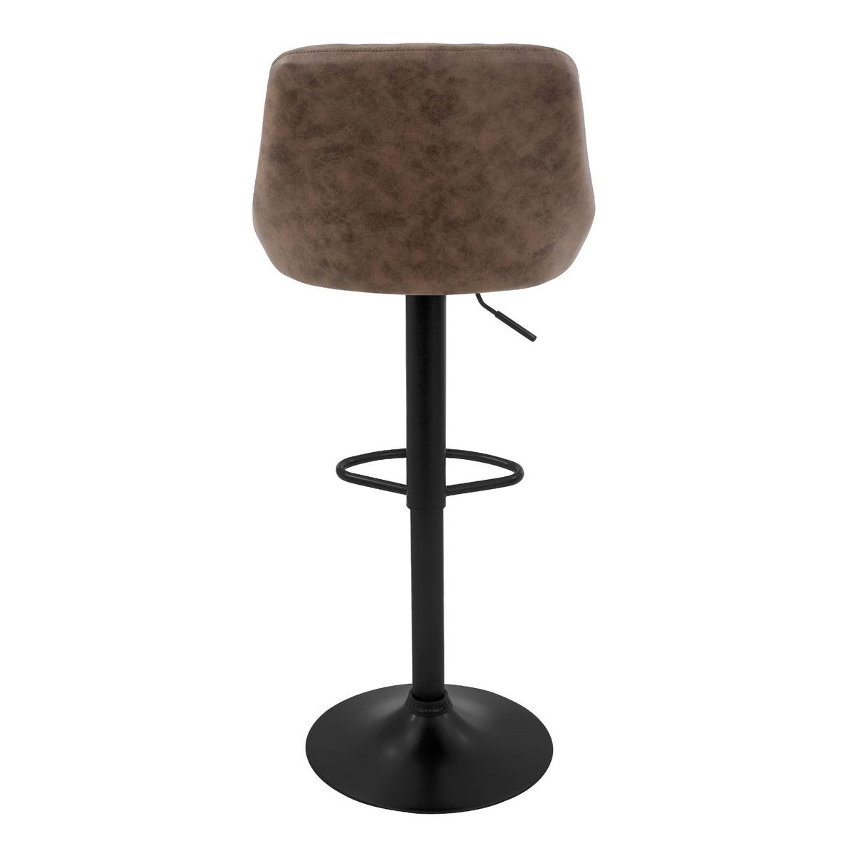 BARHOCKER 2er Set aus Kunstleder Braun höhenverstellbar/drehbar - Schwarz/Braun, Metall (37/106/47cm) - ML-DESIGN