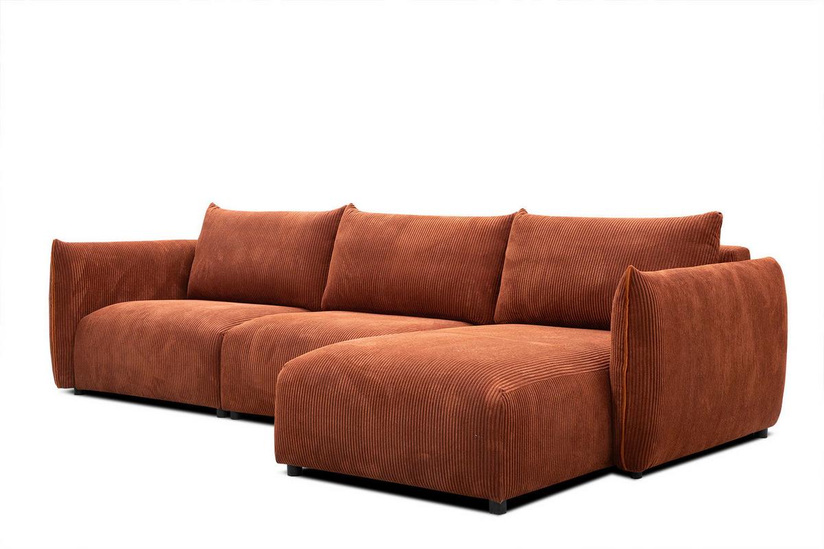 ECKSOFA TAUER 5-Sitzer, orange - Schwarz/Orange, Holzwerkstoff/Kunststoff (294/173cm) - Wozimo
