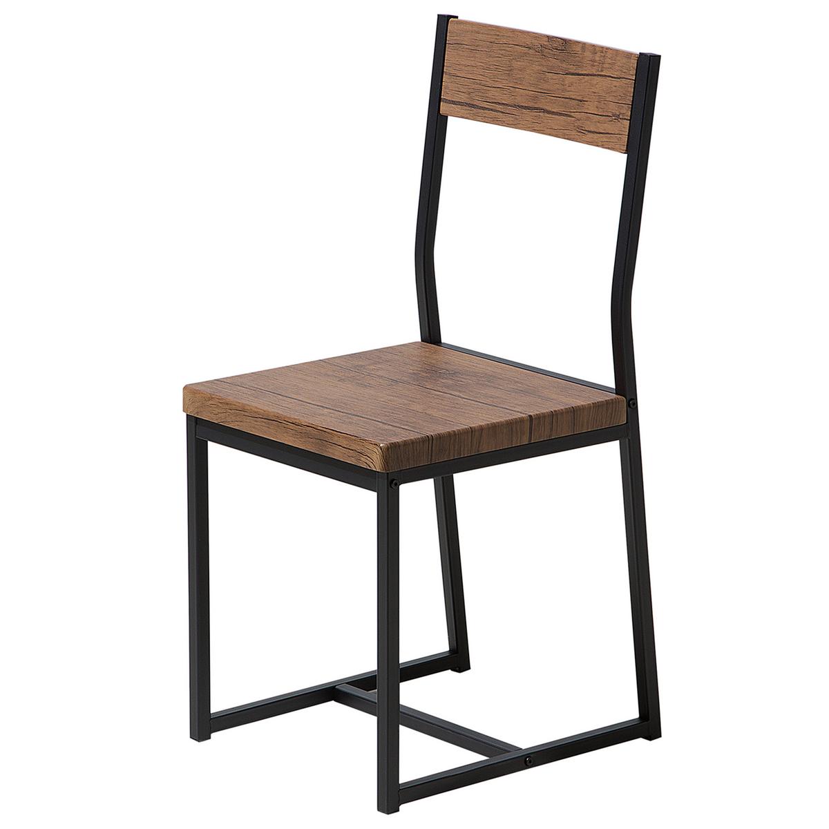 ESSZIMMERSTUHL-SET 6 Holzwerkstoff Dunkler Holzfarbton Laredo - Dunkelbraun, Holzwerkstoff/Metall (38/86/42cm) - Beliani
