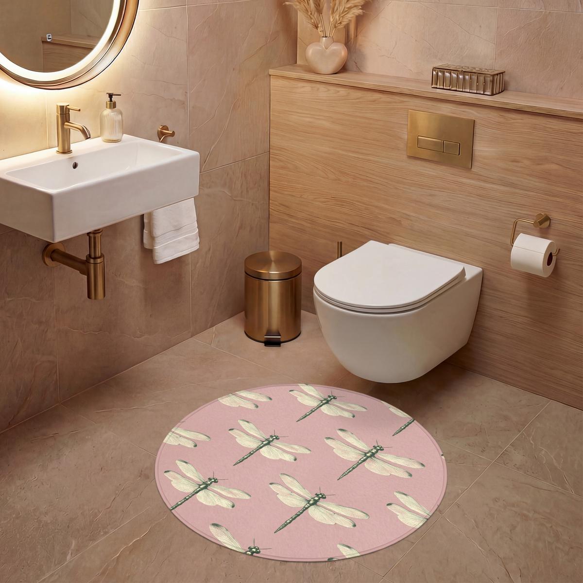 WC-VORLEGER Lillibells - Muster - Rosa Toilettenteppich 70x70 cm - Rosa, Textil (70/1cm) - OnlyWow