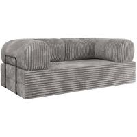 3-SITZER SOFA ORSETTO - Hellgrau Cord - Hellgrau/Schwarz, Textil/Metall (200/70/100cm) - MKS