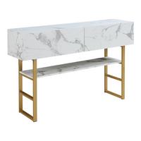 KONSOLENTISCH Varberg - Weiß, Holzwerkstoff/Metall (30/120/75cm) - [en.casa]