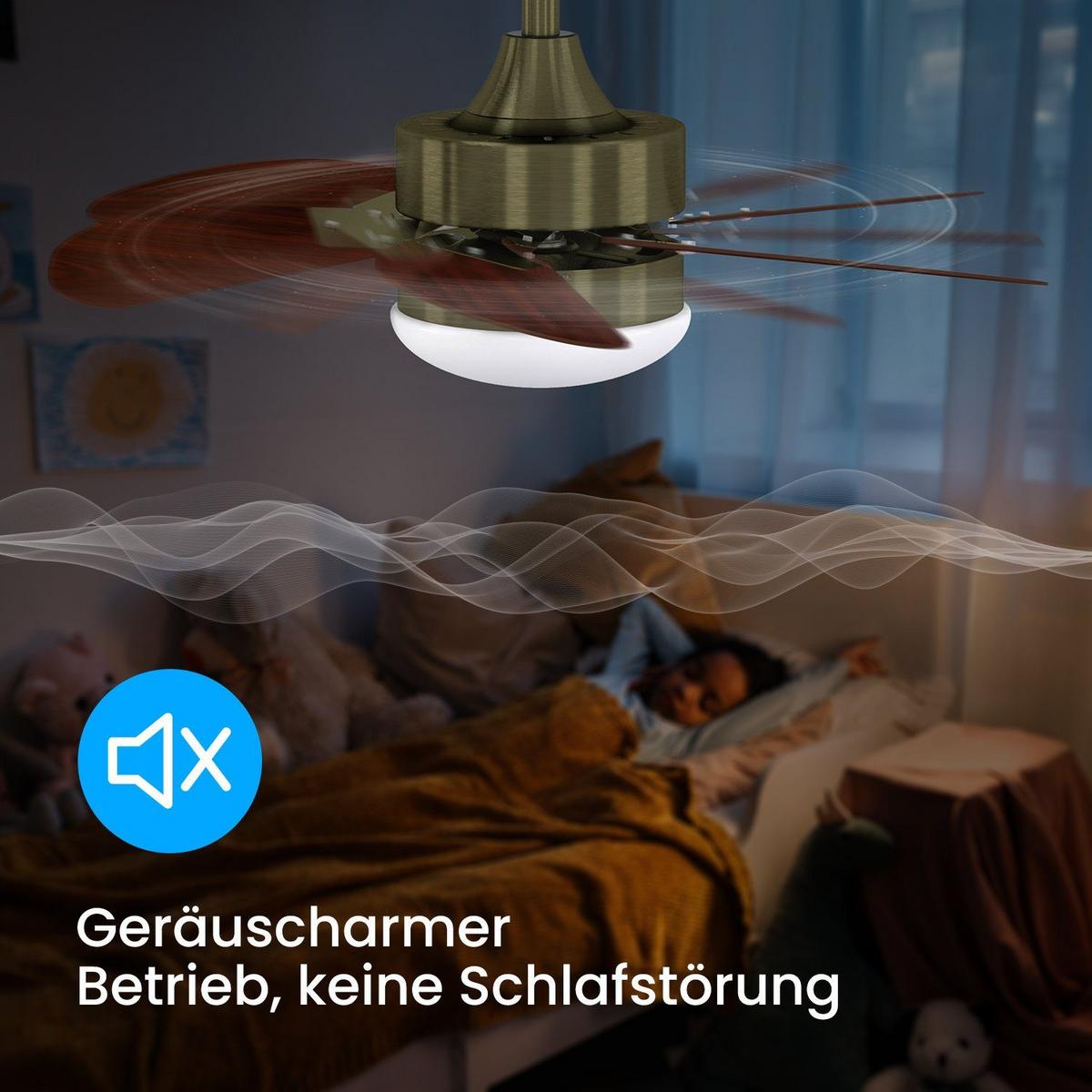 DECKENVENTILATOR Emmerich II 75/75/43cm - Walnussfarben, Metall (75/75/43cm) - Nettlife