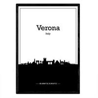 POSTER Italien Skyline Verona A3 Rahmenlos - Klar, Papier (29.7/5/42cm) - Nacnic