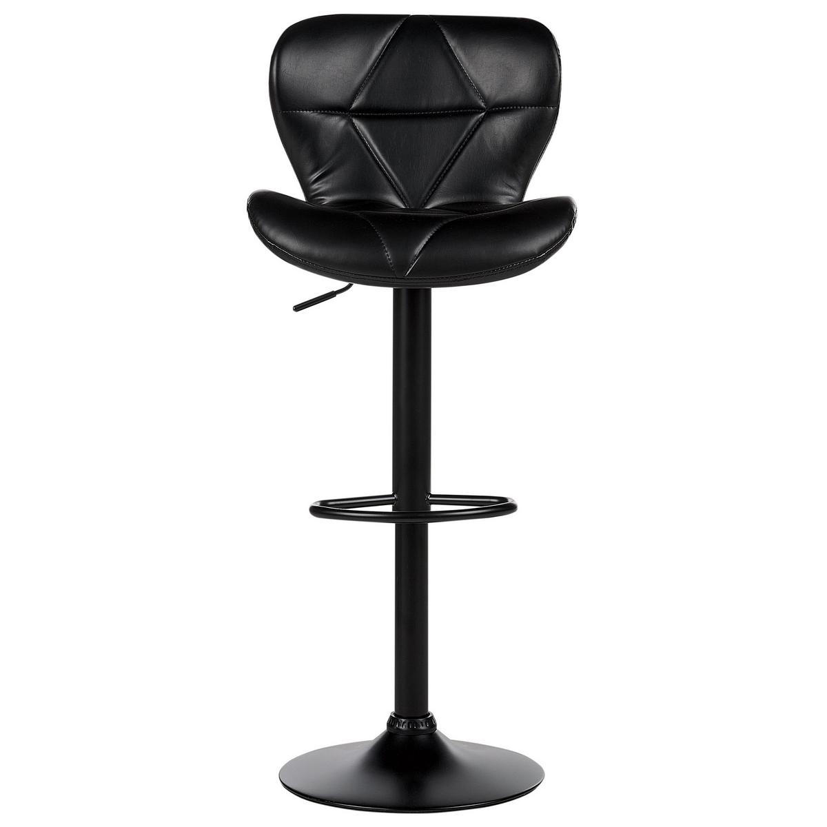 BARHOCKER 2er-Set Kunstleder schwarz höhenverstellbar Valetta - Schwarz, Kunststoff (46/89/51cm) - Beliani