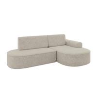 ECKSOFA mit Schlaffunktion und Bettkasten Ottomane Rechts MARI-L1-S - 283x167x73 cm Beige Tissu - Beige/Schwarz, Holzwerkstoff/Kunststoff (167/283cm) - ALTDECOR