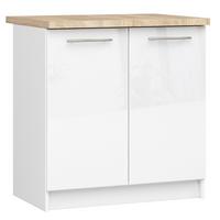 UNTERSCHRANK Weiß, Weiß Glanz 85/80/46 - Weiß Hochglanz/Weiß, Holzwerkstoff (80/85/46cm) - RAUMHIRSCH FURNITURE