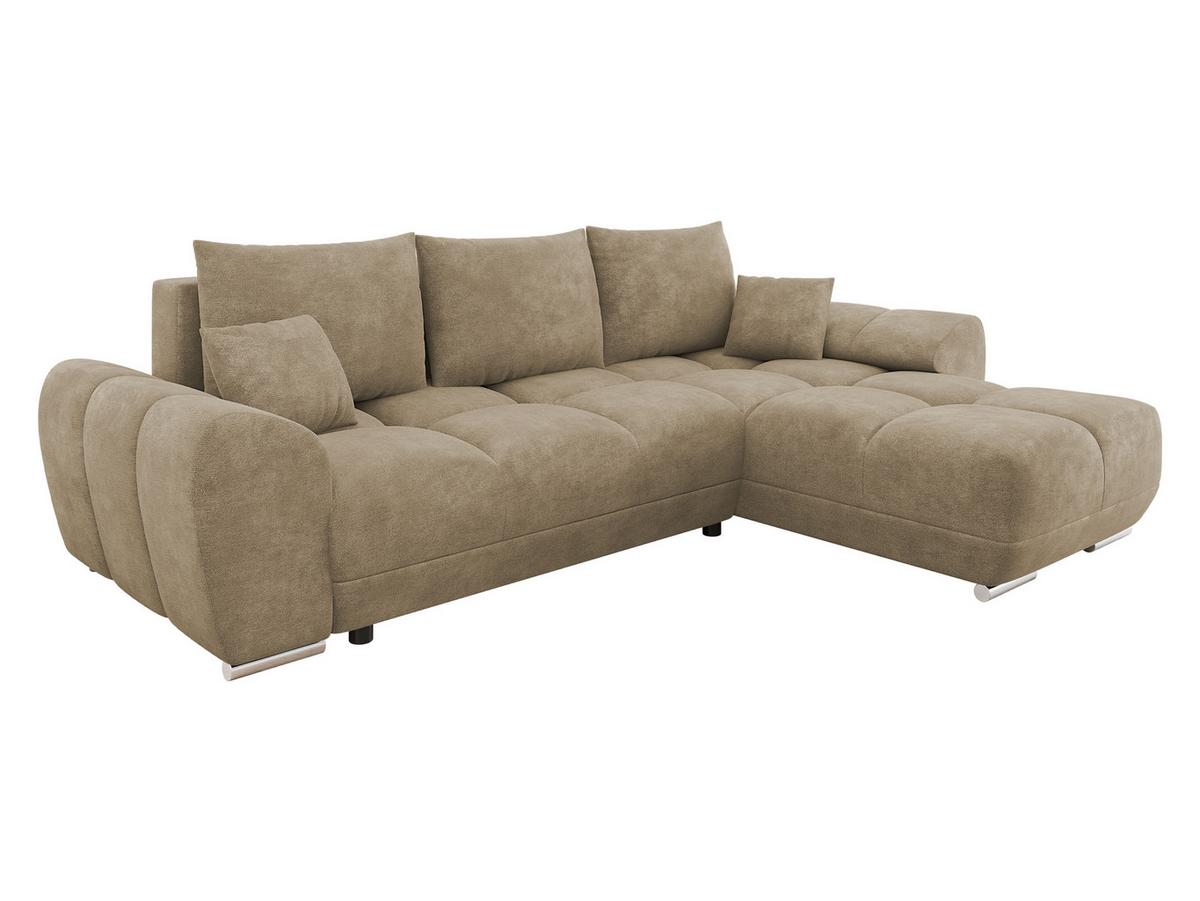ECKSOFA Logo - Beige/Silberfarben, Holz/Kunststoff (291/183cm) - MIRJAN24