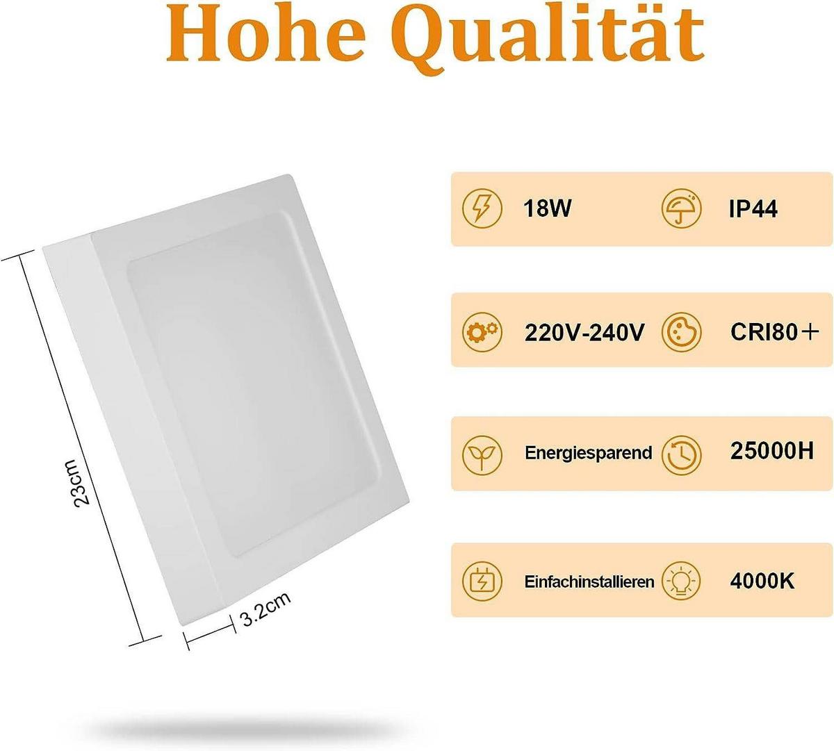 LED-DECKENLEUCHTE Regenkreis 23/23/3.2 cm - Weiß, Kunststoff (23/23/3.2cm) - Nettlife