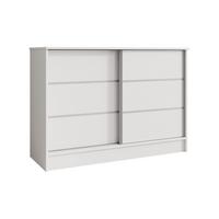 KOMMODE Mirela mit 2 Schiebetüren 120 cm, Weiß - Weiß, Holzwerkstoff (121/85/43.5cm) - Beautysofa