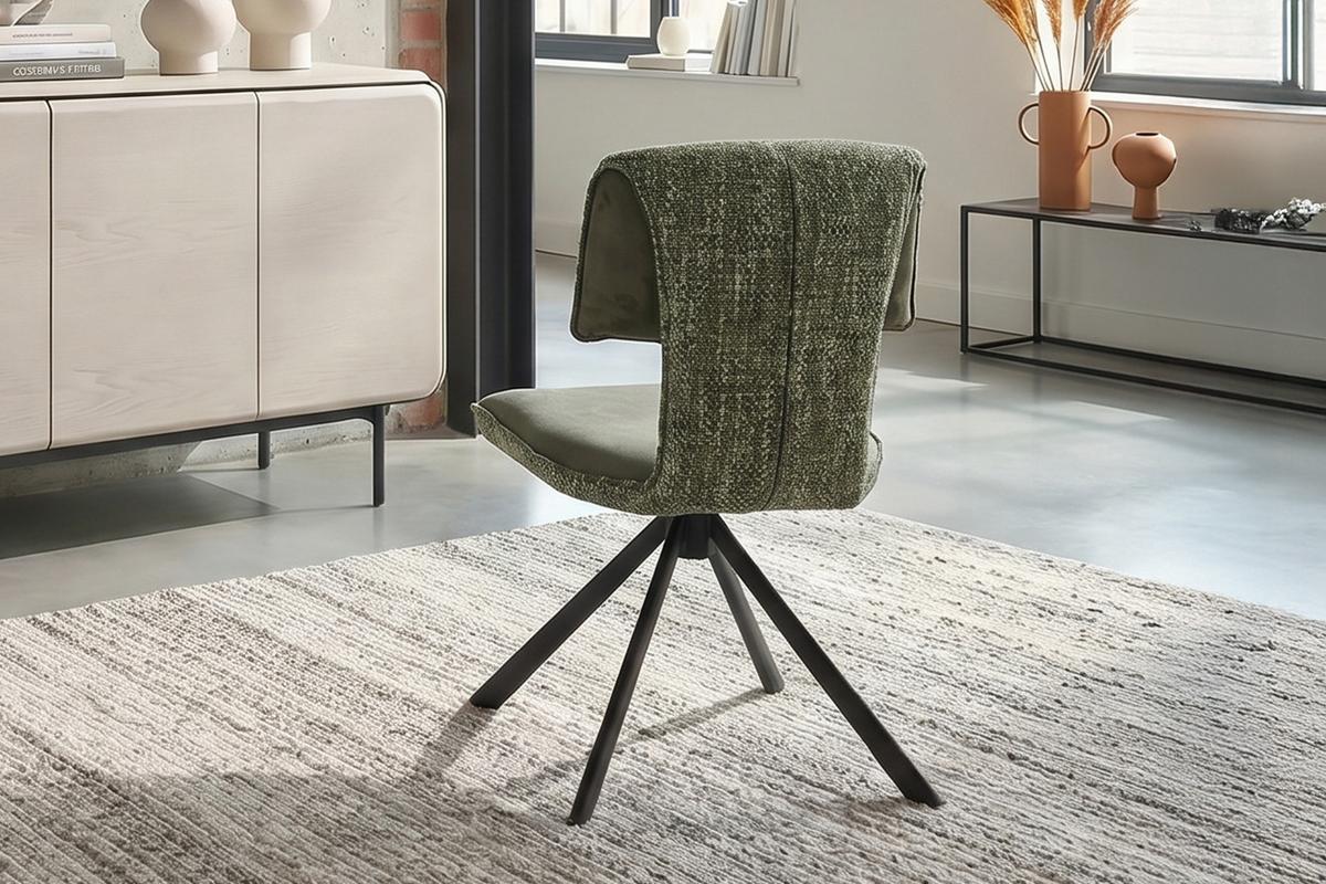 ESSZIMMERSTUHL LYSSIA Grün Webstoff Drehbar (360°) (1er-Set) - Grün, Kunststoff/Textil (49/86/65cm) - KAWOLA