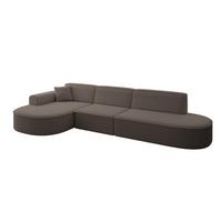ECKSOFA Ottomane Links MARI-L2 - 328x171x79 cm Braun Bouclé - Schwarz/Braun, Holzwerkstoff/Kunststoff (328/171cm) - ALTDECOR