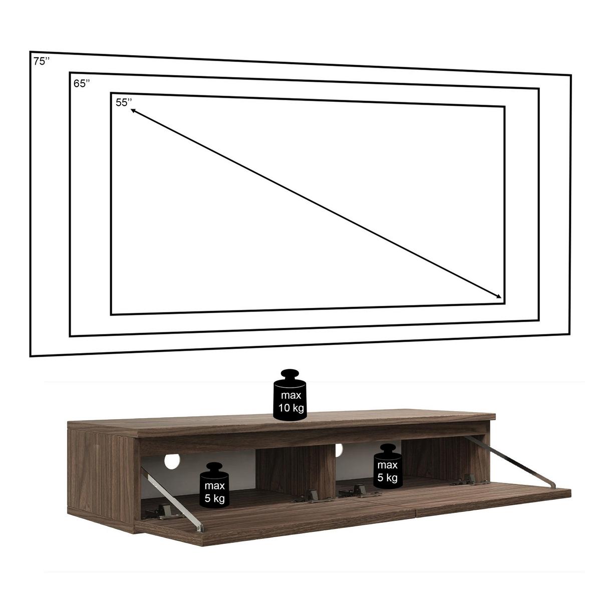 TV-LOWBOARD Bemmi Slim 2-türig, Holzoptik Walnuss Wisconsin, 100 cm - Dunkelbraun, Holzwerkstoff (100/18.2/31.6cm) - Selsey