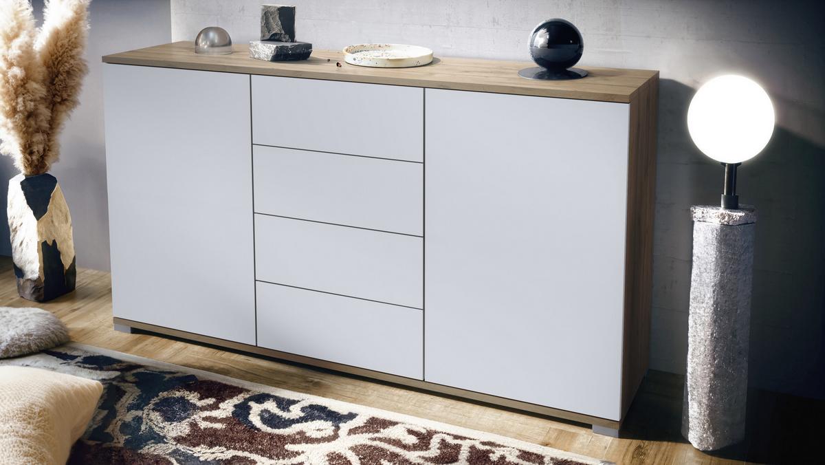 SIDEBOARD Santo Weiß matt - Weiß, Holzwerkstoff (138.5/75.5/35cm) - Vladon