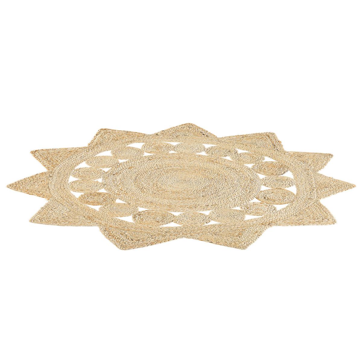 KURZFLOR-TEPPICH Araban 120/120 cm - Beige, Naturmaterialien (120/120cm) - Beliani
