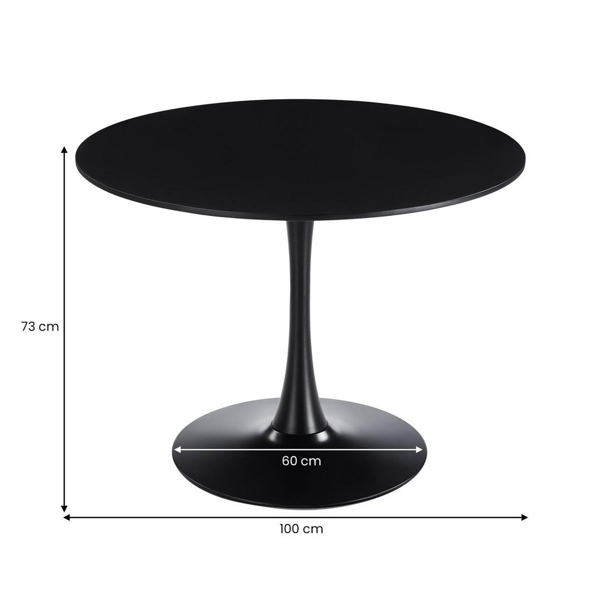 ESSGRUPPE LOIRE/VERDE 5er Set schwarz - Schwarz, Holzwerkstoff - IDIMEX