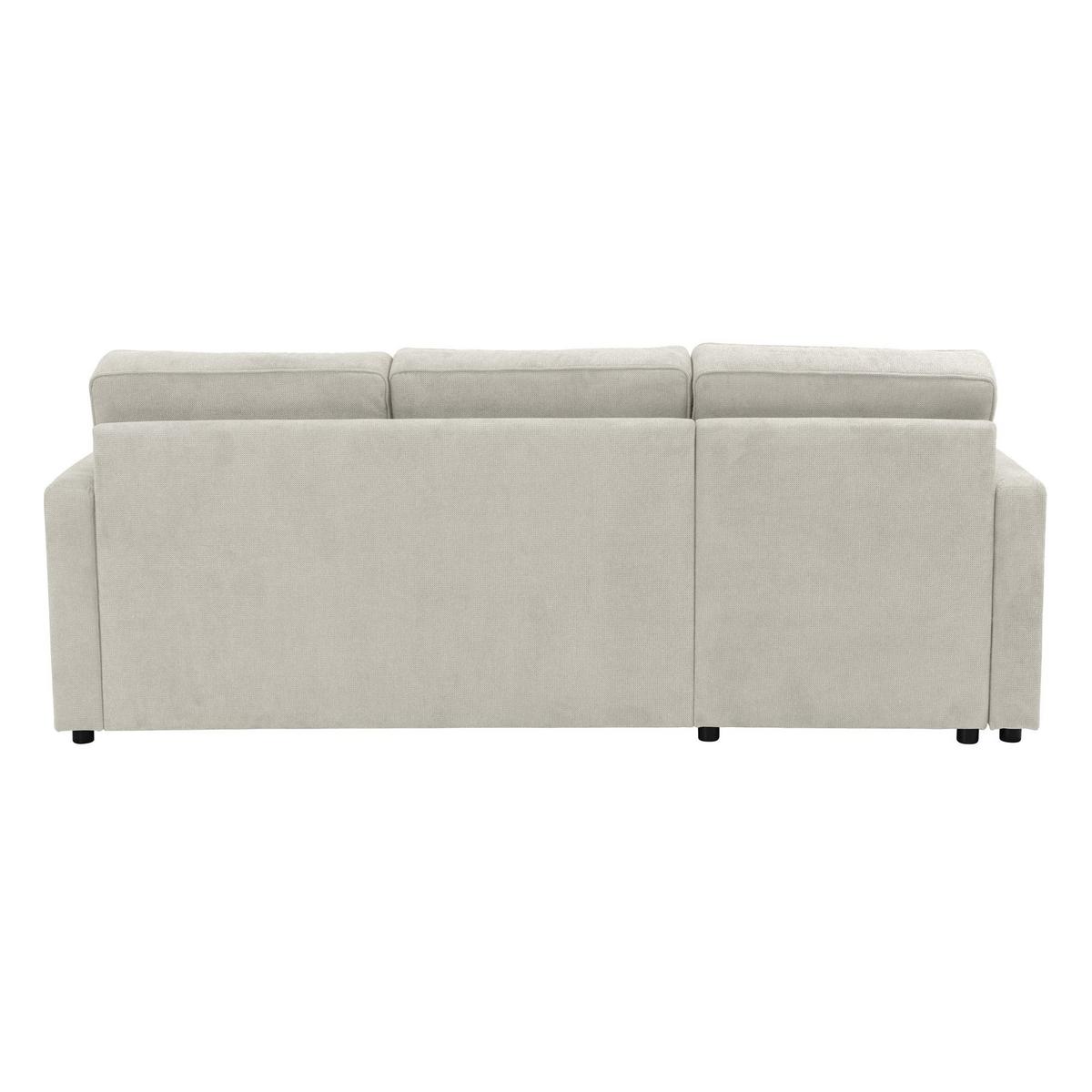 ECKSOFA mit Auszugsbett Kaysa Flachgewebe silber - Silberfarben, Kunststoff (160/229cm) - 58aufmkessel