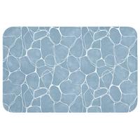 BADEMATTE Organisch - Muster - Blau Badvorleger 80x50 cm - Hellblau, Textil (80/50cm) - OnlyWow