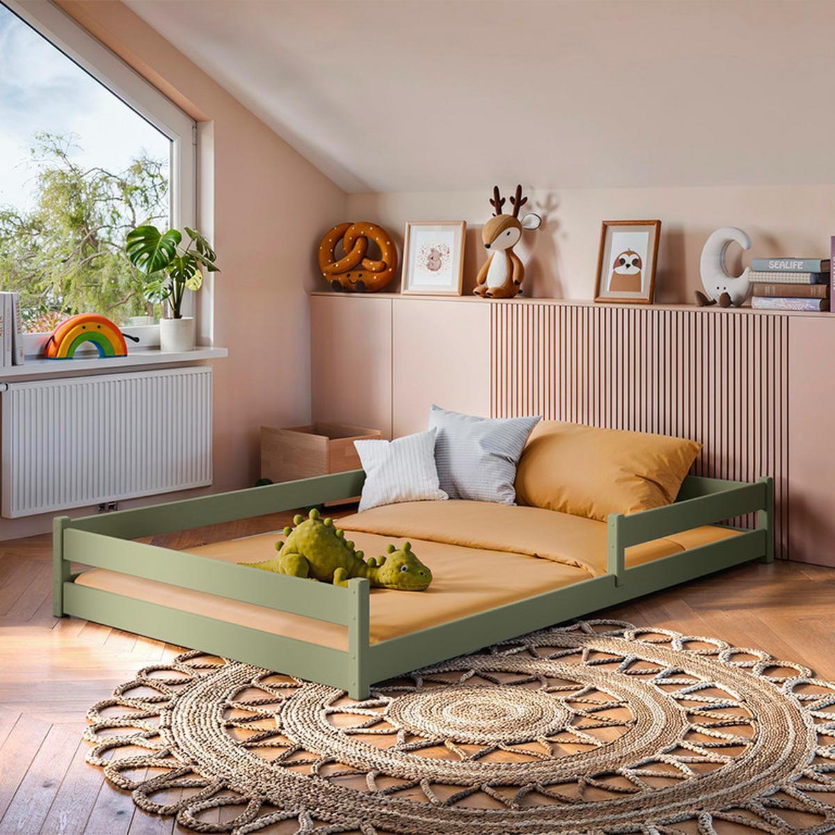BETT 120/200 Lily Olive - Grün, Holz (120/200cm) - Petits-meubles