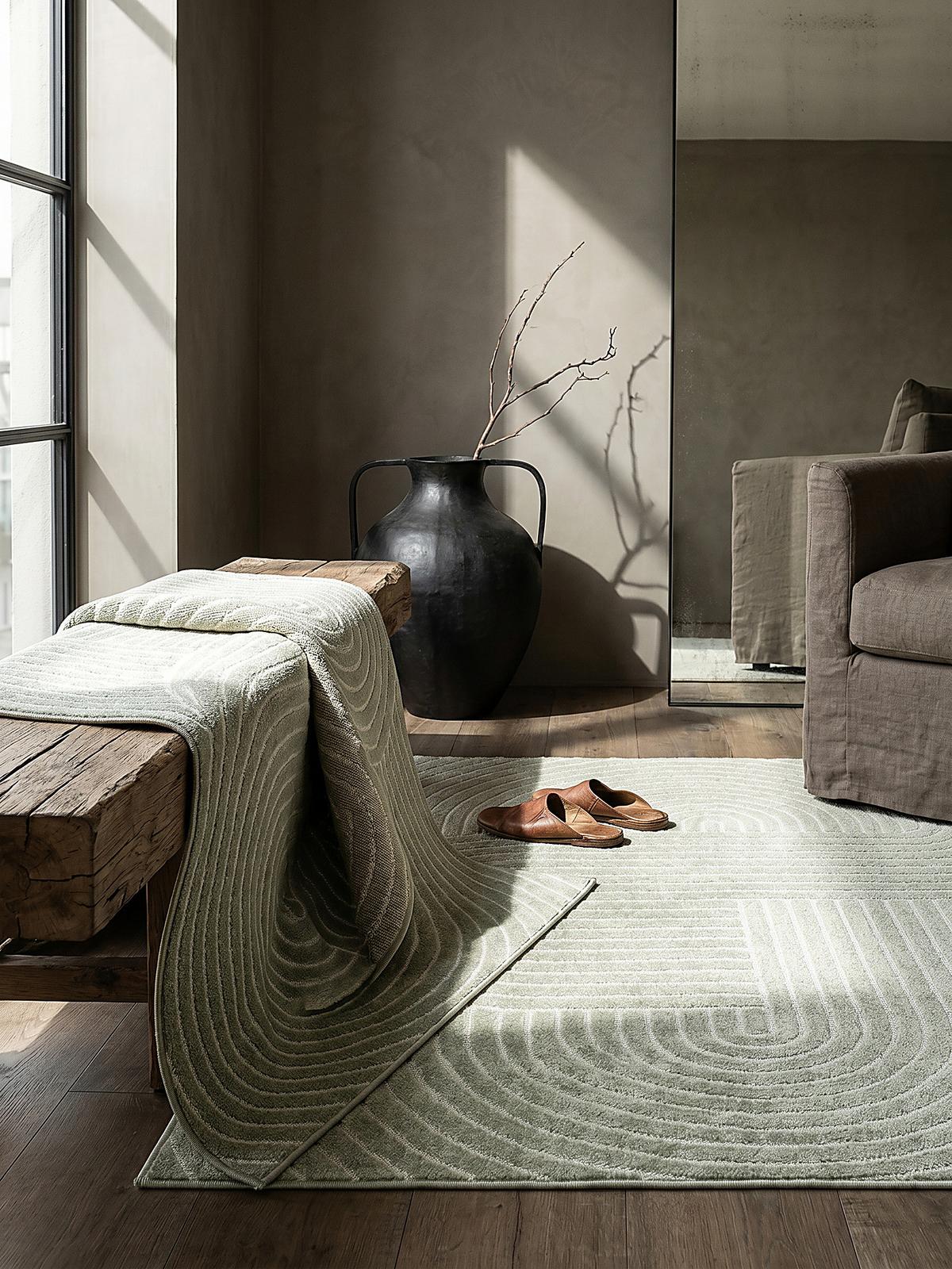 TEPPICH Outdoor Geometrisch MEZEN Polypropylen Grün 140 x 200 cm - Grün, Textil (140/200cm) - KADIMA DESIGN